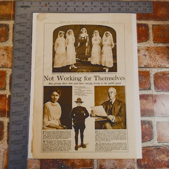 1918 "Not Working For Themselves" WWI-Era Original Vtg Magazine Page Public Good - Picture 2 of 12